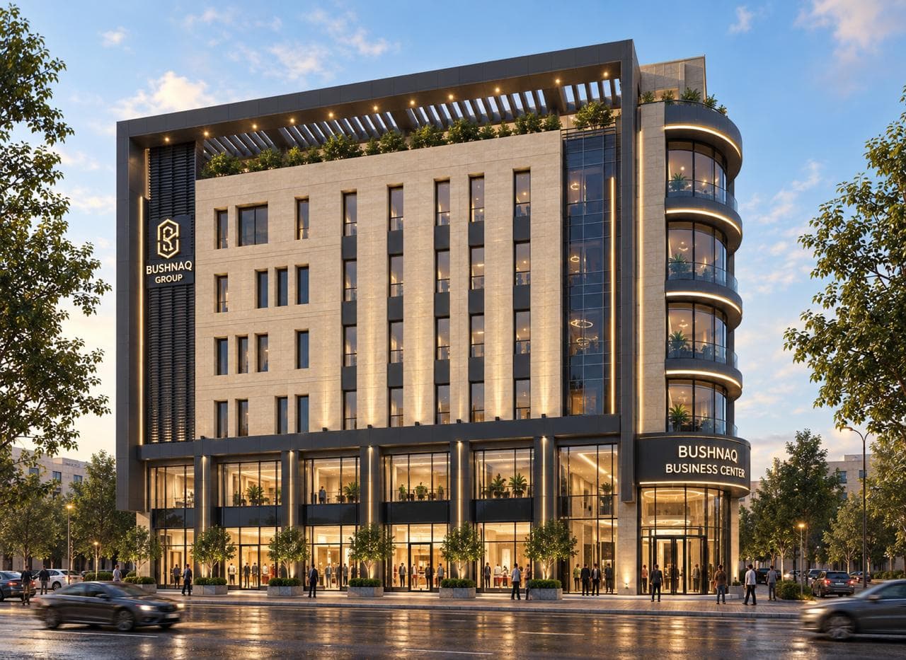 Street frontage and business-center lobby