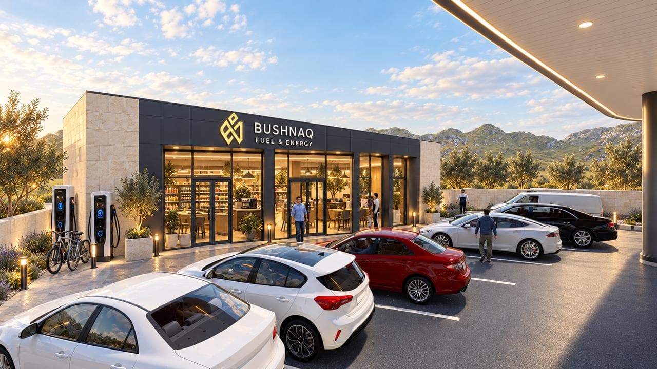 Market & Lounge with EV chargers